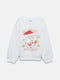 Crew Neck Printed Long Sleeve Girl Sweatshirt